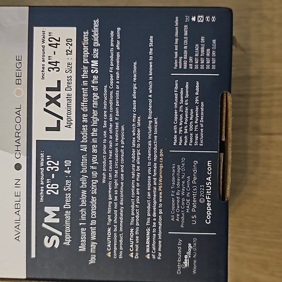 NWT COPPER FIT CORE SHAPER copper Infused L/XL 34" - 42" in Beige - Picture 6 of 8